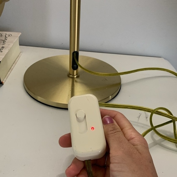 Brass Hollywood Regency style table lamp BASE with a swivel arm adjustable MCM - Picture 5 of 14